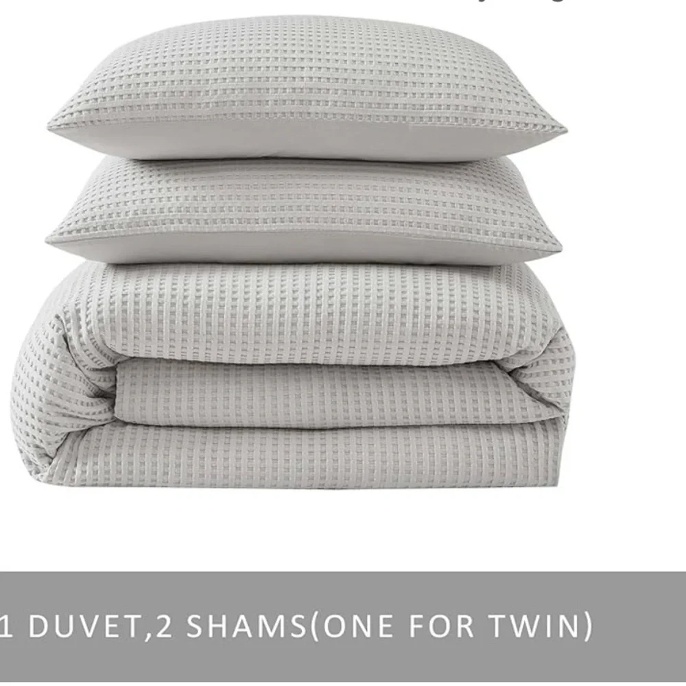 Kenneth Cole Solid Waffle Duvet Cover Set King